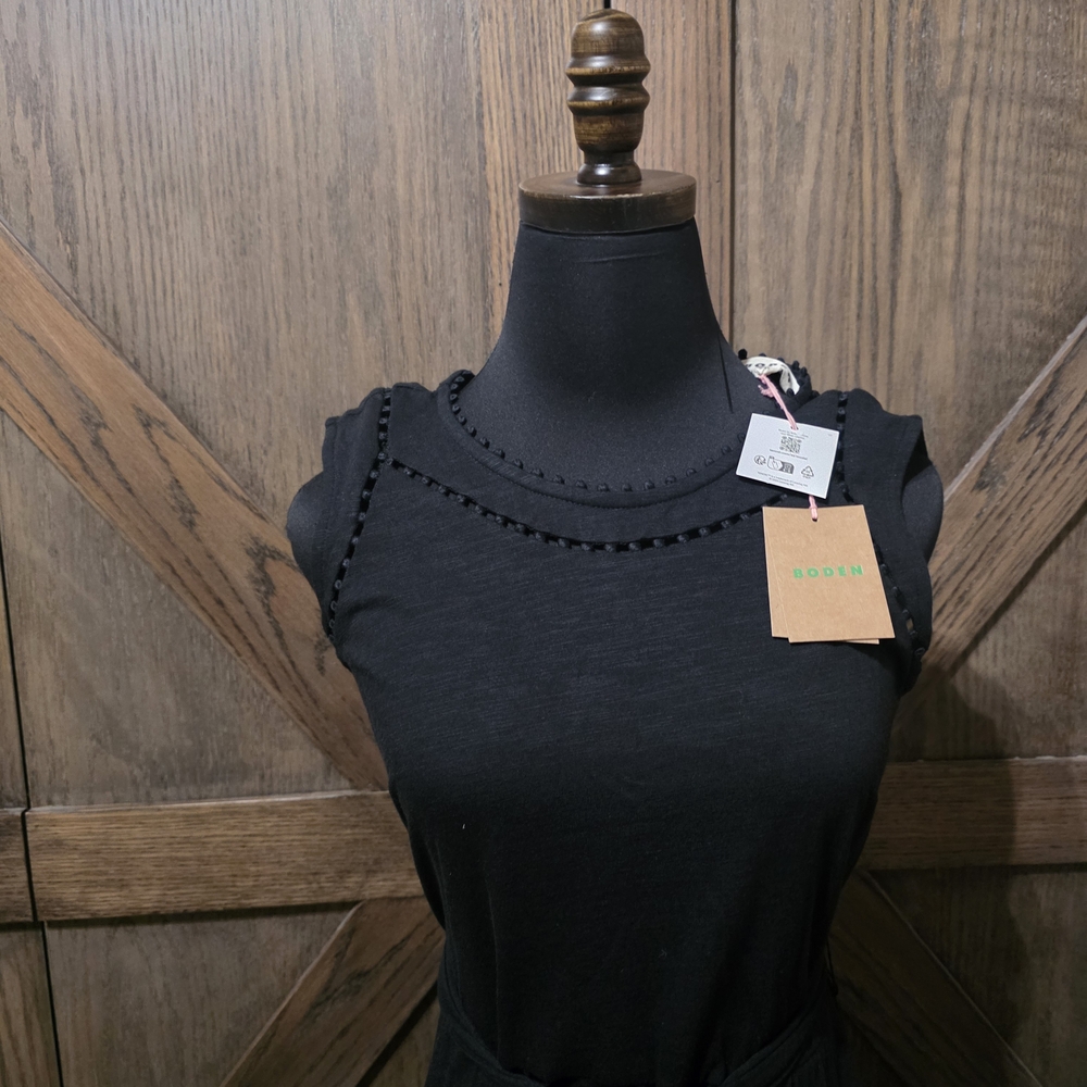 NWT Boden Black Sleeveless Midi Dress - Picture 2 of 4